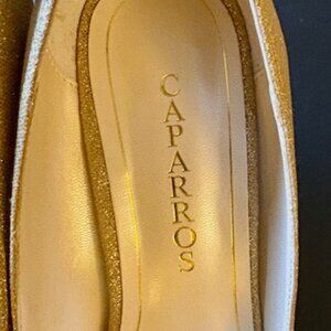 CAPARROS GOLD GLITTER PUMPS